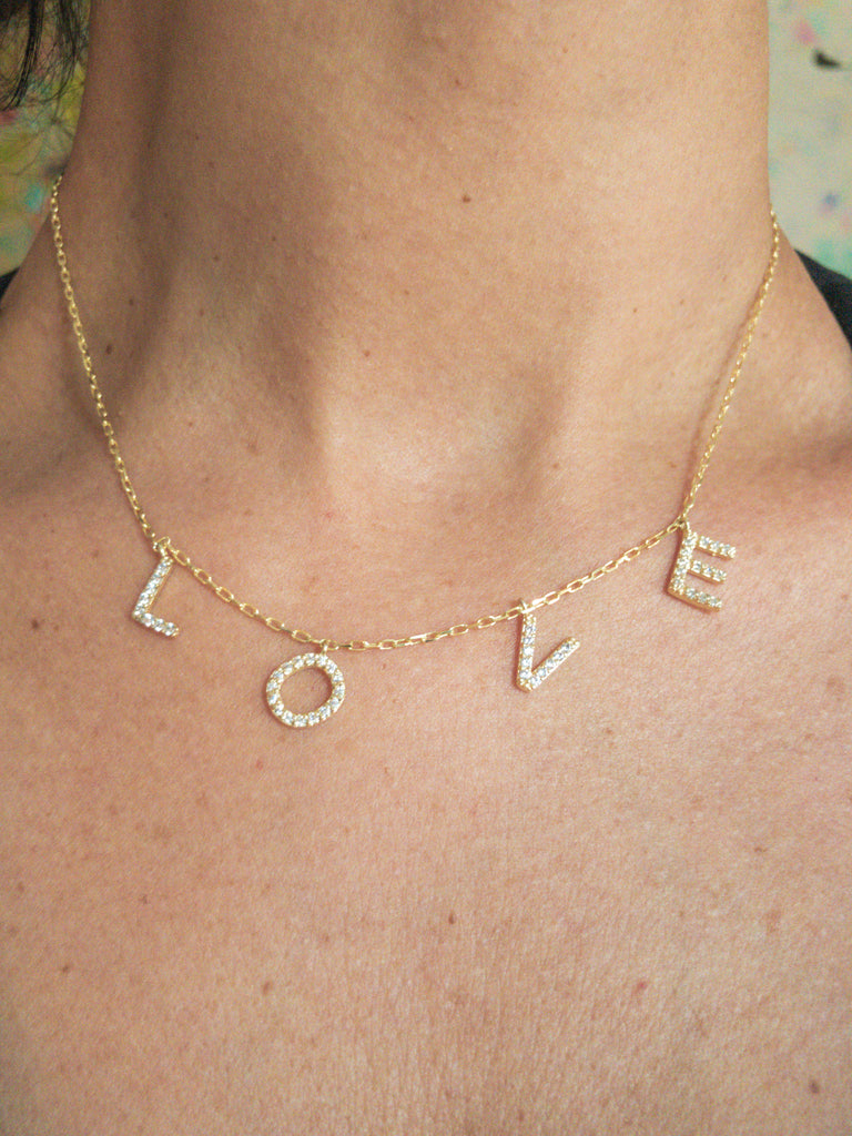 Pave Custom Letter Necklace - rockyourvnd