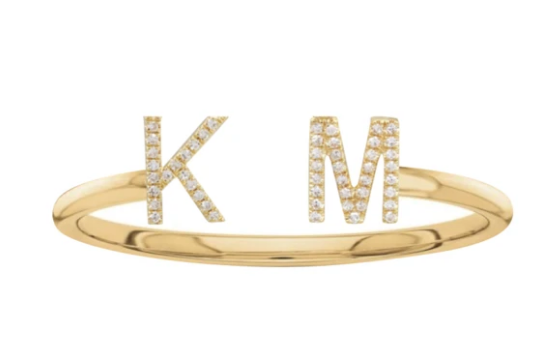 Double Initial Personalized Ring