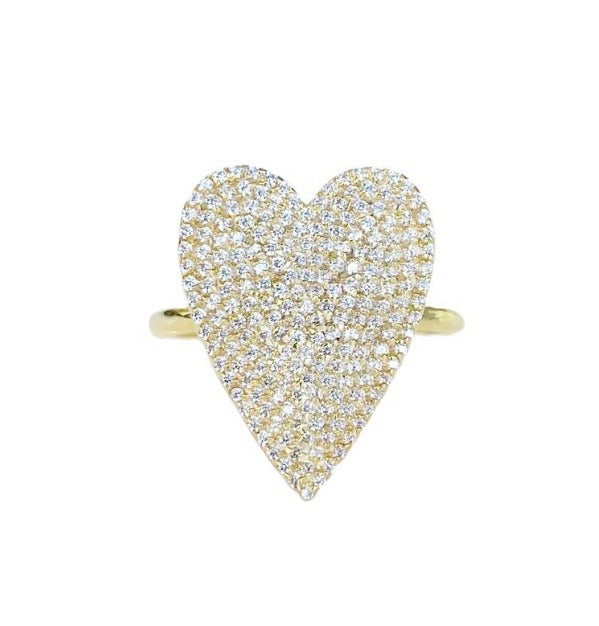 Large Pave Diamond Heart