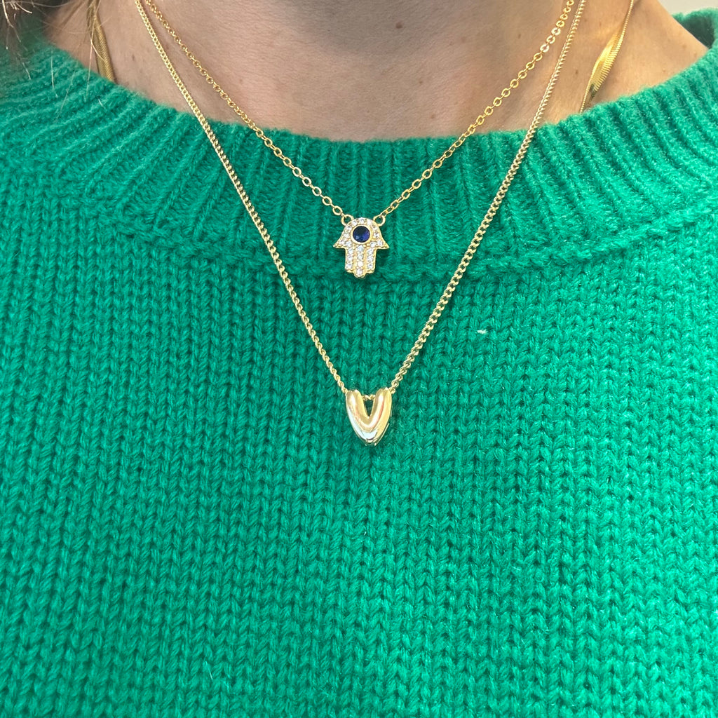 Mini gold charm necklace