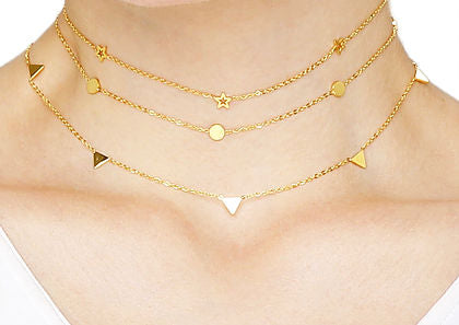 Delicate Choker Necklace Stars, Cirlces, Triangles - rockyourvnd