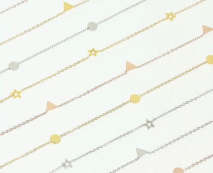 Delicate Choker Necklace Stars, Cirlces, Triangles - rockyourvnd