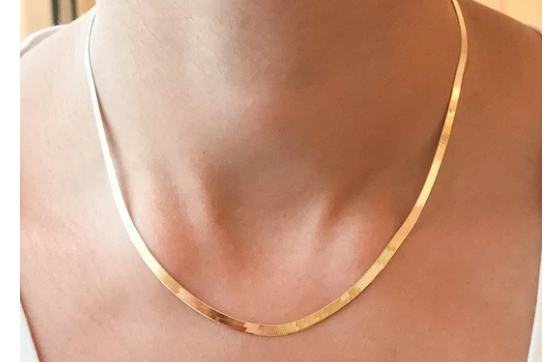 3mm, 5mm, 7mm  Herringbone Chain Necklace