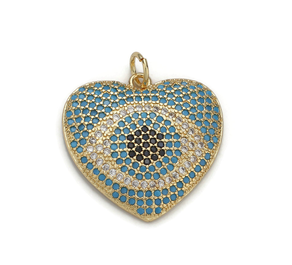 Pave Turquoise Heart