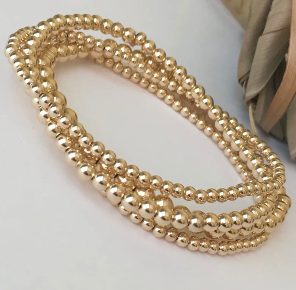 Gold beaded bracelets