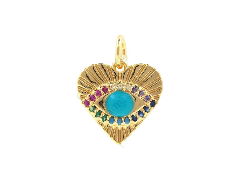 Gold Heart with Turquoise